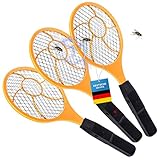 GOODS+GADGETS 3 Stück Elektrische Fliegenklatsche Elektro Fliegenfänger Insektenvernichter Mückenklatsche - Testsieger Kundenzufriedenheit