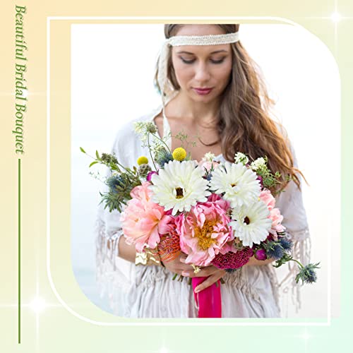 Yinder 21 Pcs Artificial African Daisies Flowers Faux Gerbera Daisy With Stems Boho Flowers White Silk Flowers Bouquet Fake Daisies For Wedding Bridal Home Kitchen Garden Party Decor #TOP4