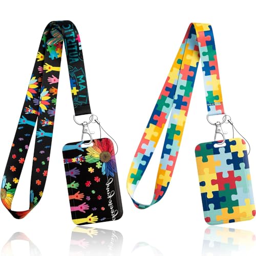Opiniones y reviews de Cadenas y Cordones para Niño de esta semana. 44 Slzhds 2 Pcs Soporte para Tarjetas de Identificación, Cordón de Concienciación Sobre el Autismo con Tarjetero,Cordón de Identificación de Rompecabezas Colorido para Llaves...