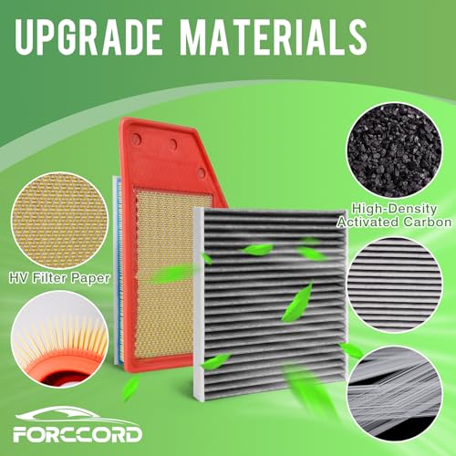 Image of Cabin & Engine Air Filter Fit for 2018-2019 Buick Lacrosse 2.5L, 2016-2024 Chevrolet Malibu 1.5L, 2016-2019 Malibu 1.8L Activated Carbon Cabin Filter Replace#CF11966 23430312 Car Accessories