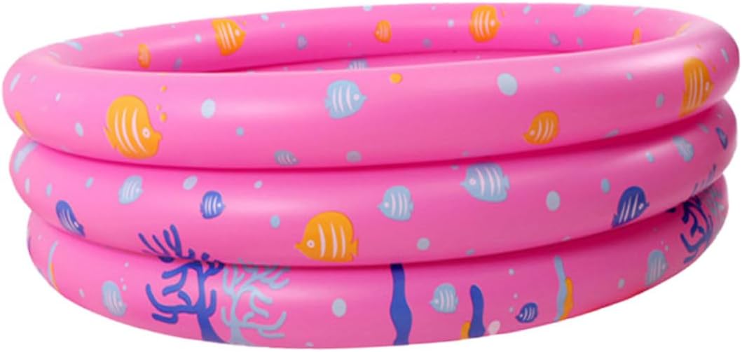 Inflatable Round Swimming Pool Portable PVC Paddling Pool for Boys and Anti-Skid Design Easy Fast Inflation for Indoor and Outdoor Summer Water Play