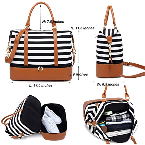 image for BTOOP Womens Travel Weekend Bag Canvas Overnight Carry on Shoulder Duf