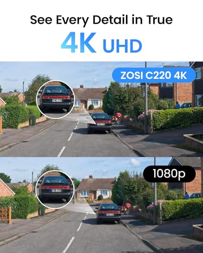 Image of ZOSI C220 8CH 4K PoE Security Camera System, 4 x 8MP Audio Camera, 2TB HDD