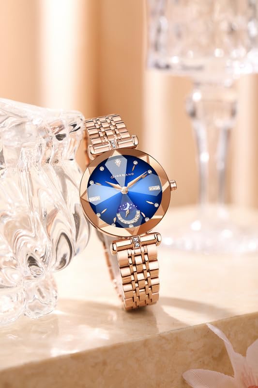 Image of Giordano Premium Watch for Women - Elegant Round Cut Glass Dial with Stainless Steel Strap & Quartz Movement