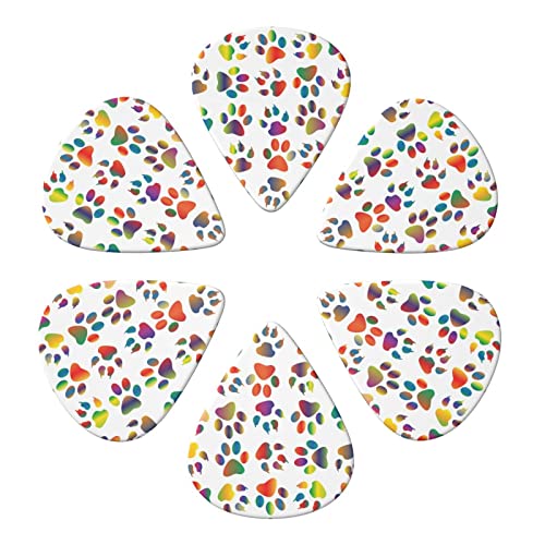 Lot de 6 médiators colorés en forme de patte de chien pour guitare acoustique, guitare électrique, basse, ukulélé – fins… - Les Beatles, Paul McCartney, John Lennon, RIngo Starr, George Harrison Lot de 6 médiators colorés en forme de patte de chien pour guitare acoustique, guitare électrique, basse, ukulélé – fins… – Image 5