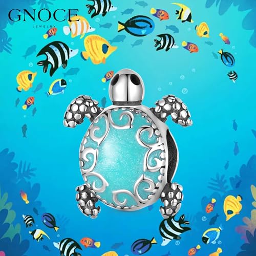 Image of GNOCE Ocean World Cute Animal Charm Beads,925 Sterling Silver Dangle Charms Fit Bracelets & Necklace, Hand-Finished Keepsake Travel Jewelry Gift for Women Men BBF
