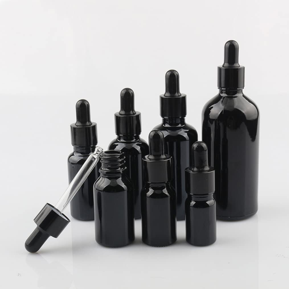 12 Pezzi Nero Opaco Bottiglie Contagocce Vetro 100 ml con