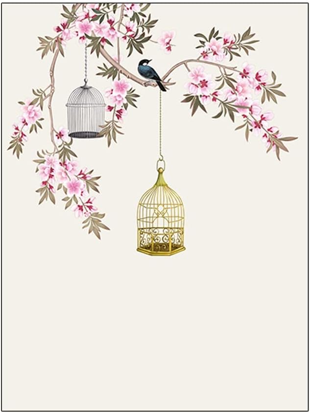 Window Film Window Stickers Window Privacy Film Chinese Flower and Bird Pattern Glue-Free Frosted Balcony Bathroom Window Decoration Window Paper Window Privacy Film Glass Sticker(D,45 * 90 cm)