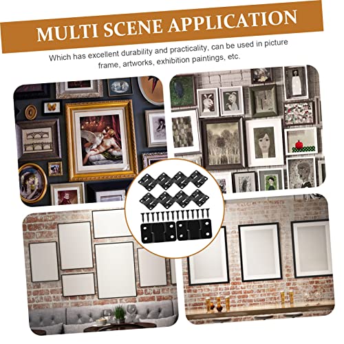 Image of 10sets Mirror Mount Picture Frame Clips Heavy Duty Interlocking Backing Brackets for Secure Hanging Stainless Steel Hooks for Art Mirrors and Decorations
