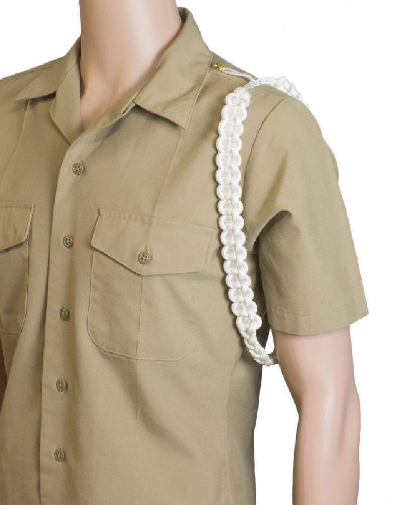 Single Braid One Color Shoulder Cord No Tip (White)