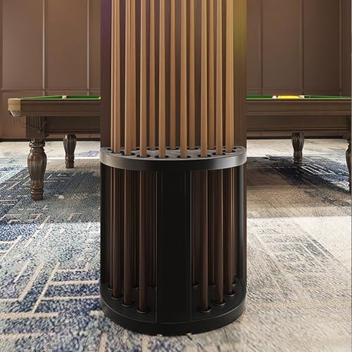 ZK Freestanding Metal Pool Cue Rack - Holds 15 Cues, Sturdy Floor-Standing Billiard Storage for Game Room, Club, Bar, Office - Perfect Cue Organizer