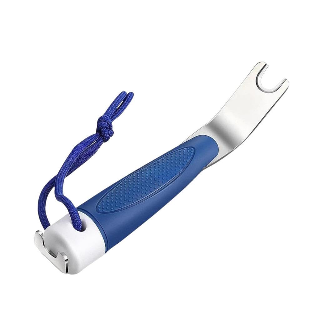 QSTDGVPW Boat Cover Removal Tool, Top Snapper Tool for Boat Canvas, Metal Fishing Accessories, Non-slip Handle for Tarpaulins, Blue with Screws
