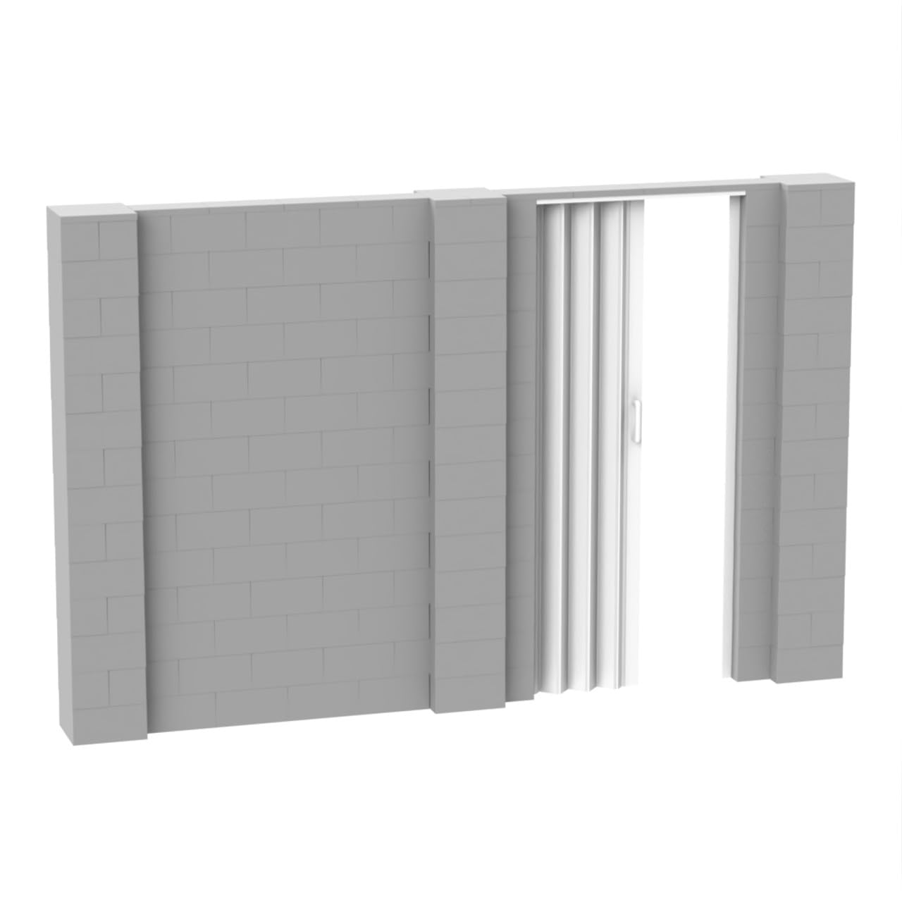 EverBlock 11’ x 7’ Wall Kit with Accordion Door | 3’ x 7’ Doorway | Modular Building Blocks | Wall Display System | Room Divider & Partition | Connect