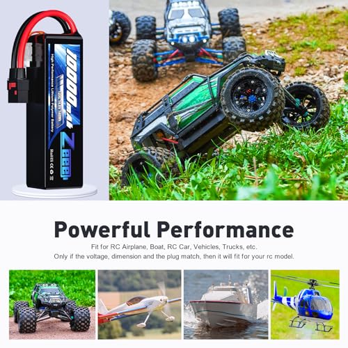 Zeee 4S 10000mAh Lipo Battery 14.8V 120C with QS8 Connector Soft Pack RC Battery Compatible with Xmaxx RC Car Truck Tank Racing Hobby Models (2 Pack)