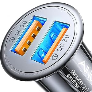 Super Fast Car Charger USB Fast Charge AINOPE Android Car Charger Adapter 45W All Metal Lighter USB Charger Quick Charge for iPhone 16/15/14/13/12/11pro/x/8/Samsung S24/S23/S22/S22+/Ultra/S21