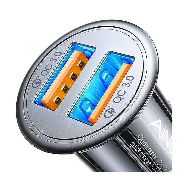 Super Fast Car Charger USB Fast Charge AINOPE Android Car Charger Adapter 45W All Metal Lighter USB Charger Quick Charge for iPhone 16/15/14/13/12/11pro/x/8/Samsung S24/S23/S22/S22+/Ultra/S21