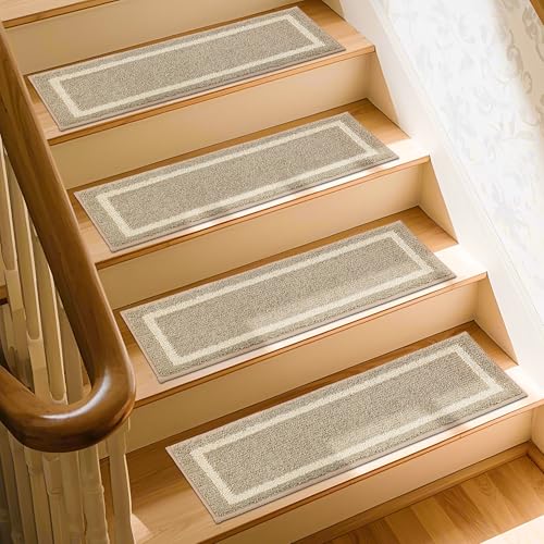 COSY HOMEER Tapis Escalier 70 x 22 cm (15 pièces), Moquette Escalier Antidérapant avec Dos en...