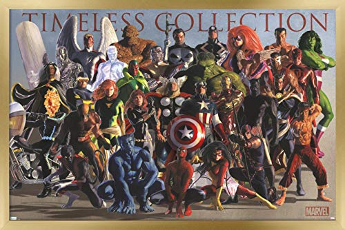 Trends International Marvel Comics Group Wall Poster, 22.4L x 14.7W, Gold Framed Version