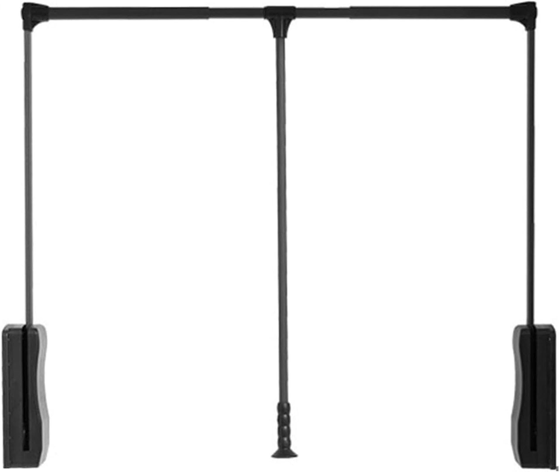 GTHTUHFD Pull Down Wardrobe Rail - Adjustable 450-1150Mm Soft Close Extendable Clothes Hanger, Space Saving Closet Storage System Black-66-89cm