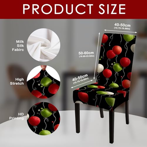 Image of Nuxovilar Red Green White Balloon Stretch 23.6x70in 2PCS Chair Covers