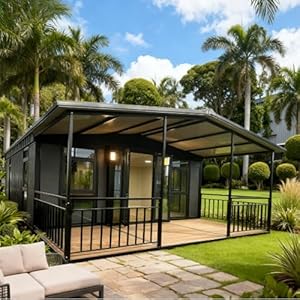 Detachable Container House Prefab Tiny Home for Sale with Equipped Bathroom & Kitchen Modular Granny Flat Home Luxury Villa Prefabricated Tiny House Prefab with Roof Expandable Mobile Boxable