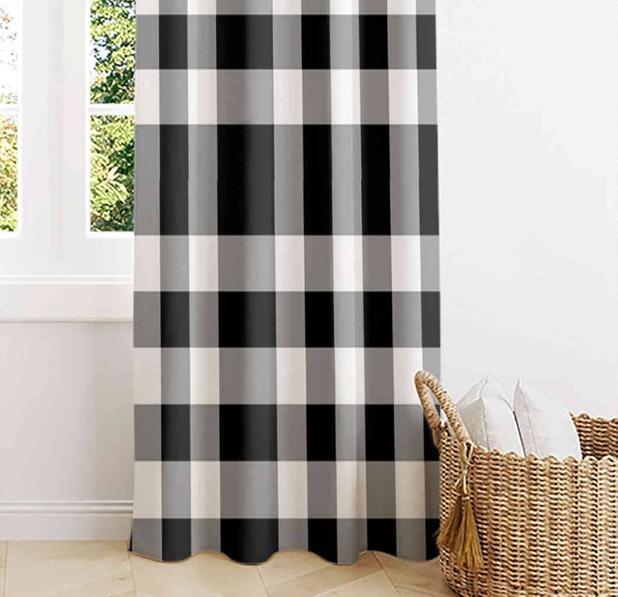 Amazon｜MOFIDOSA 遮光カーテン 2枚組,ブラックグレーホワイトの