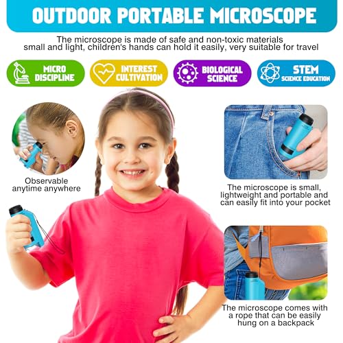 Cuku 2211 Portable Microscope For Kids Zoom 60X-180X,Handheld Mini Microscope Toy,Stem&Science Toys,Led Pocket Microscope,Little Scientist Microscope thumb #3