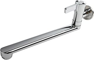 Grifo de jardín exterior, de acero inoxidable, giratorio, montado en la pared, grifo de piscina, alcance extendido para salpicaduras de agua fría (25 cm)