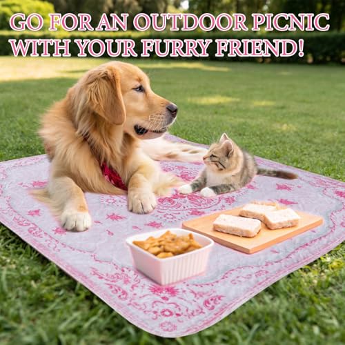 Image of Homimp Washable Pee Pads for Dogs, 2 Pack Reusable Puppy Pads Waterproof, Absorbent and Leakproof Dog Pee Pads, Non Slip Puppy Training Pads, Pet Mat for Floor,Crate,Couch,Whelping,Pink, 36 inchx41 inch