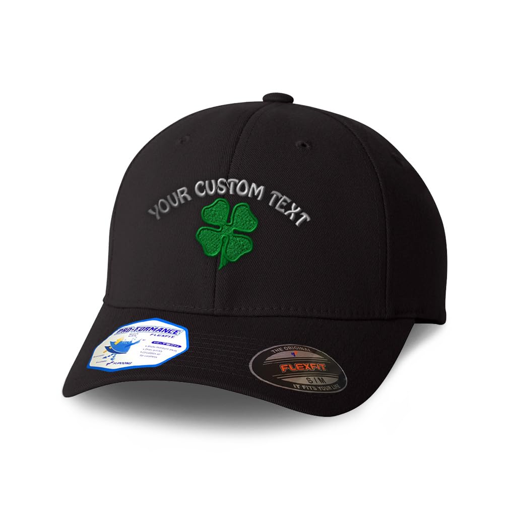 Flexfit Sombreros para hombre y mujer, diseño de trébol de 4 hojas, bordado de poliéster para el día de San Patricio, gorra de béisbol