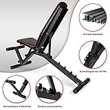 TOPSELLER! Profihantel Premium Line Hantelbank – Beinhalterung für Bauchtraining, bis 550 kg belastbar, hochwertiges 5,5 cm dickes Polster, einfacher Aufbau, sicheres Verstellsystem, inklusive dem neuen 24-seitigen Trainingsratgeber mit 33 Übungsbeispielen und Einsteiger-Trainingsplan - 3