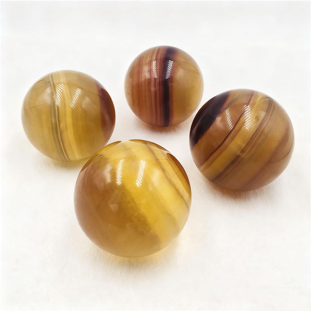 50mm Yellow Citrine, Fluorite Sphere Polished Crystal, Quartz Ball Feng Shui Home Decoration Stone Jewelry Making Collector Gemstone,50mm
