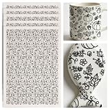 SUPERDANT 4 fogli di carta trasferibile in ceramica con zucche autunnali sottoscritte, foglie d'acero, carta per trasferimento in ceramica e decorazione di vasi fai da te, con motivi trasparenti, 52 x