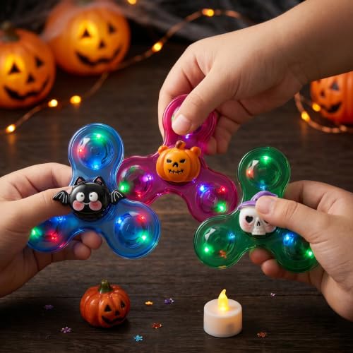 JOYIN 4PCS Halloween Light Up Spinners, LED Toy Bulk, Stress Relief Gift for Kid Party Favor Supplies, Trick or Treating, School Classroom Treasure Box Prize, Goodie Bag Stuffers - Image 6