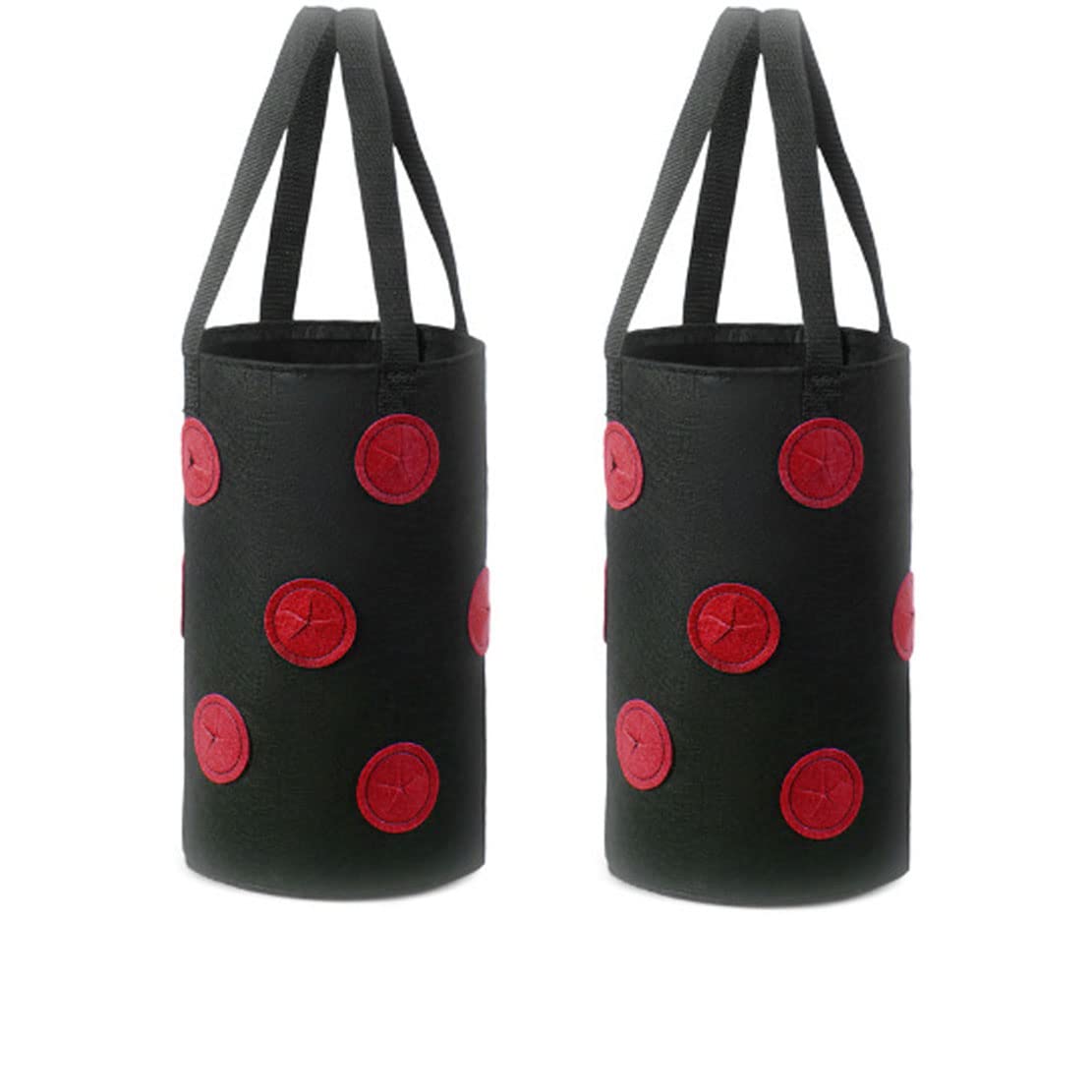 Ulalaza Erdbeer Pflanzsäcke - 2 Stück Mit 13 Seitenlöchern | 3 Gallonen Vliesstoff