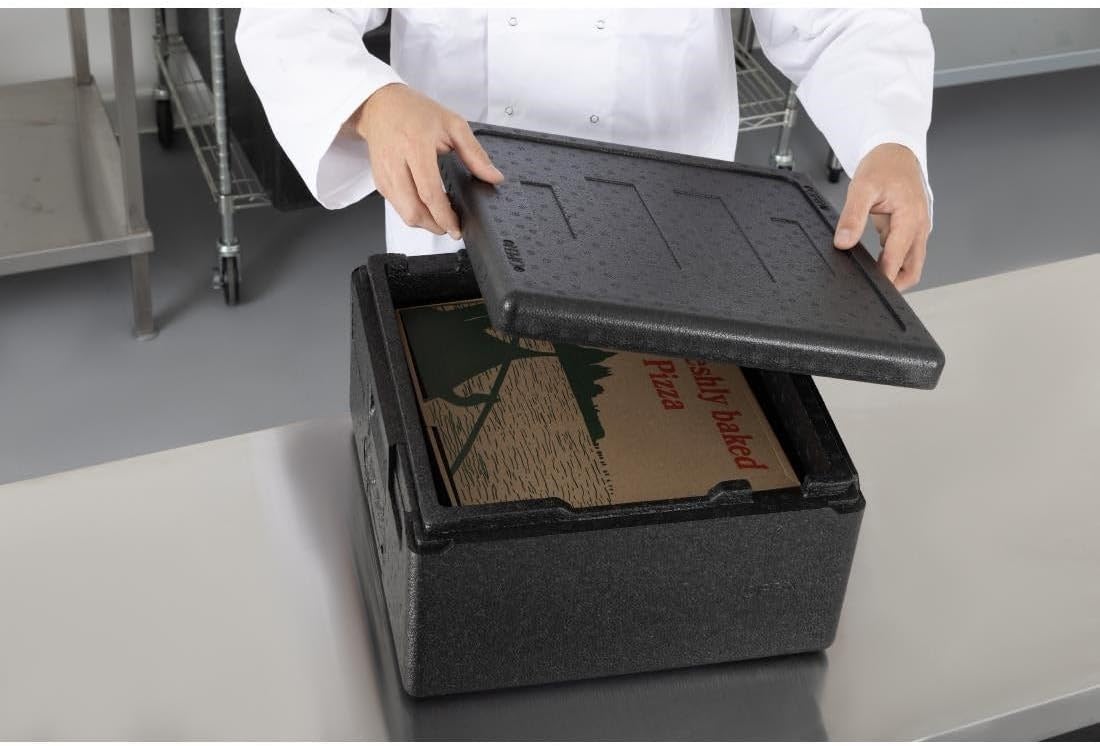 nisbets limited Vogue EPP Insulated Pizza Storage Transport Box 22L 4 Pizza Caps 350 x 350 x 235mm