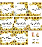 CRASPIRE 80Pcs 8 Styles Lip Balm Sticker Sunflower Self-Adhesive Homemade Lip Balm Labels Vintage...