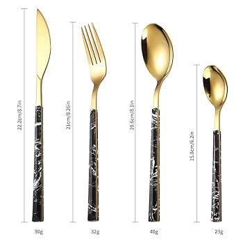 Amazon｜カトラリーセットステンレスディナーセット 高級食器 4