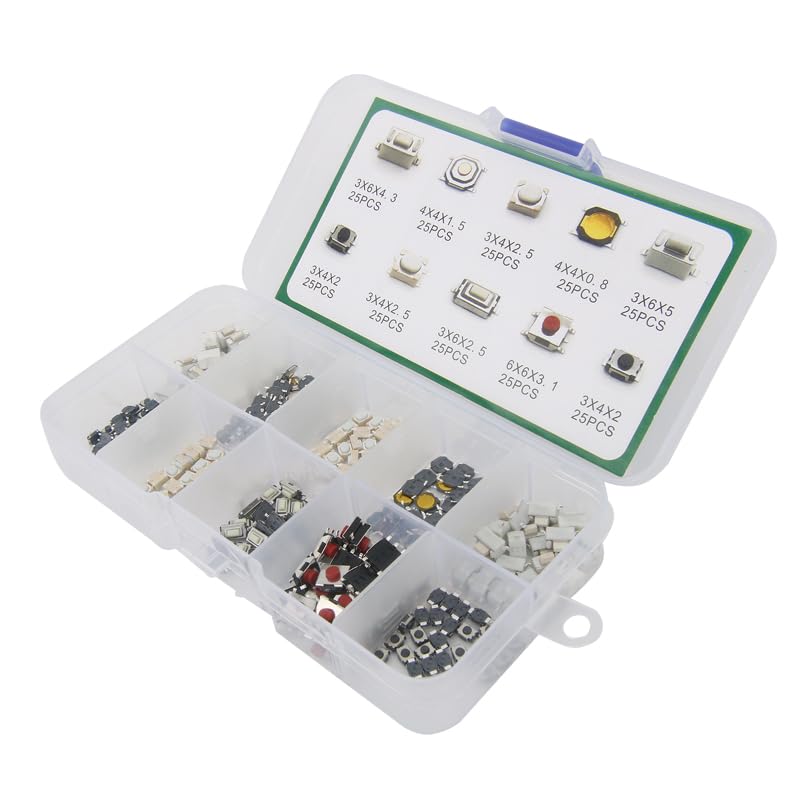 Microinterruptores de llave de coche de 10 tipos con caja de 250 piezas 4