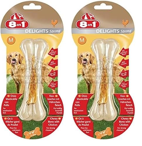 8in1 Delights Strong Knochen S - extra starker Kauknochen für kräftig kauende kleine Hunde, 1 Stück (Packung mit 2)