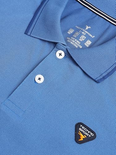 Image of TECHNOSPORT Men's Regular Fit Half Sleeve Polo T-Shirt with Collar, ELASTO Plus Quick Dry Moisture Wicking Polo Tee for Gym Sports Golf and Casual Wear