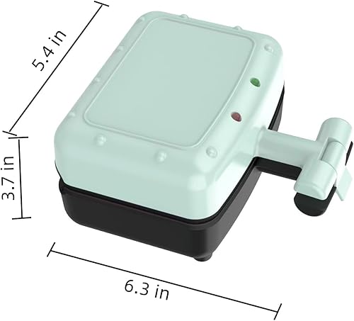 Miniatura 3 de Mini sandwichera eléctrica con placas antiadherentes, luces indicadoras, mango de tacto frío, fácil de limpiar y almacenar, perfecto para cocinar,