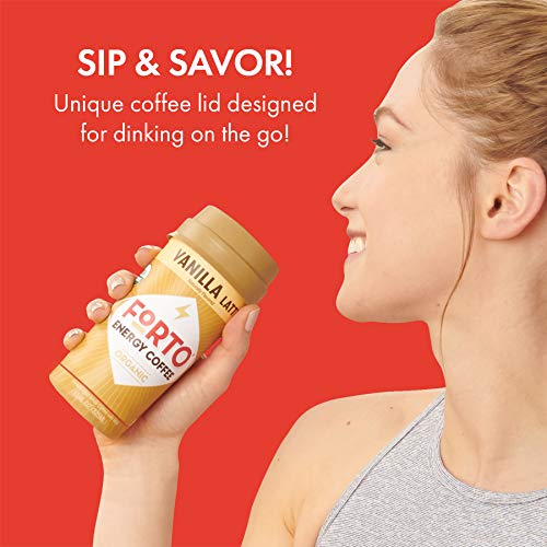 FORTO Energy Coffee – Vanilla Latte, Delicious & Organic Energy, Ready-To-Drink 11 Fl Oz, Pack of 12