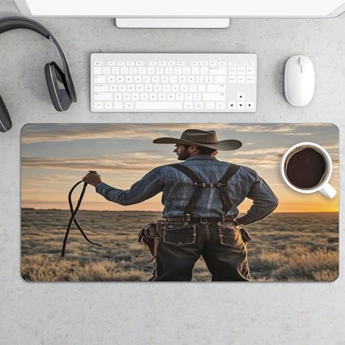 Sous-main de bureau pour clavier d'ordinateur portable style Cowboy West - 5