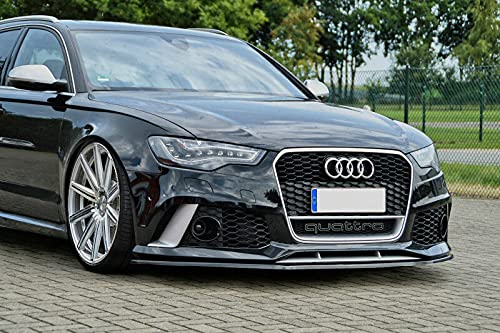 Spoiler de pare-chocs avant RS6 4G C7 améliorant appui et style noir brillant