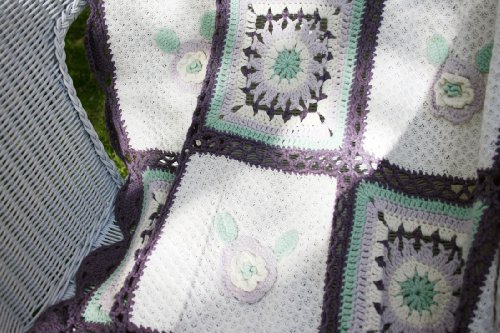 Crochet Afghan, Afghan, Afghan Blanket, Blanket, Baby Blanket, With White Purple Color #TOP3