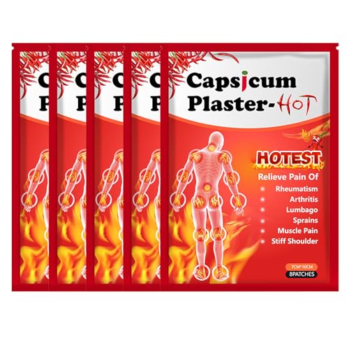 Mnozreo Parches Termicos,Parches para Aliviar el Dolor,Parches de Calor Adhesivos para Hombro y Cuello,Parche para Dolor Caliente para Rodilla,Aliviar el Dolor de Yeso Capsicum,40PCS