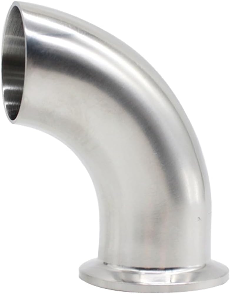 Stainless Steel Elbow 19mm-102mm Pipe OD Butt Weld 1.5"4"Tri Clamp SS304316L Stainless Steel 90 Degree Elbow Sanitary Pipe Fitting(SS316L,102mm-x ferrule 119)