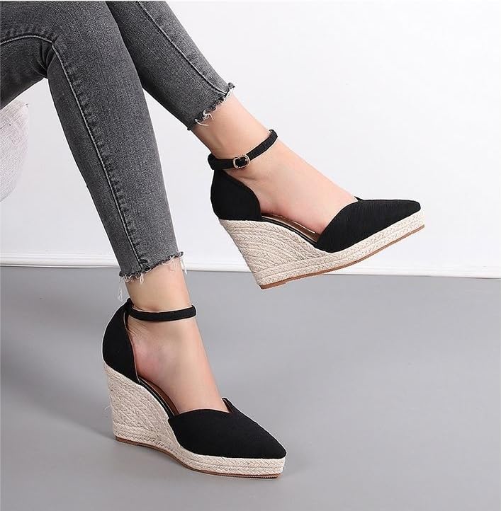 Women's sandals pointed wedge heels thick bottom3