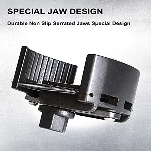 Universal Oil Filter Wrench Set For 80Mm-105Mm, Adjustable Oil Filter Removal Tool Cap 1/2" With 2 Durable Non Slip Serrated Jaws Special Design #TOP2